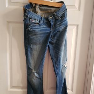 Hollister boot cut ripped jeans